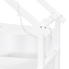 Bellemave® Full Size House Bed with LED Light and Storage Shelves, Drawers and Guardrail - Bellemave