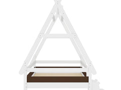 Bellemave® Full Size House Bed with Stairs, Solid Wood Low Profile Platform Bed Frame, Spacious Playhouse Design for Kids, Natural Finish - Bellemave