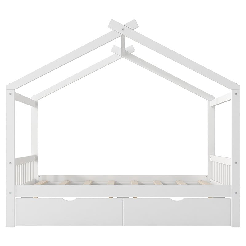 Bellemave® Full Size House Bed with Two Drawers,Headboard and Footboard - Bellemave