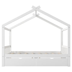 Bellemave® Full Size House Bed with Two Drawers,Headboard and Footboard - Bellemave