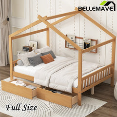 Bellemave® Full Size House Bed with Two Drawers,Headboard and Footboard - Bellemave