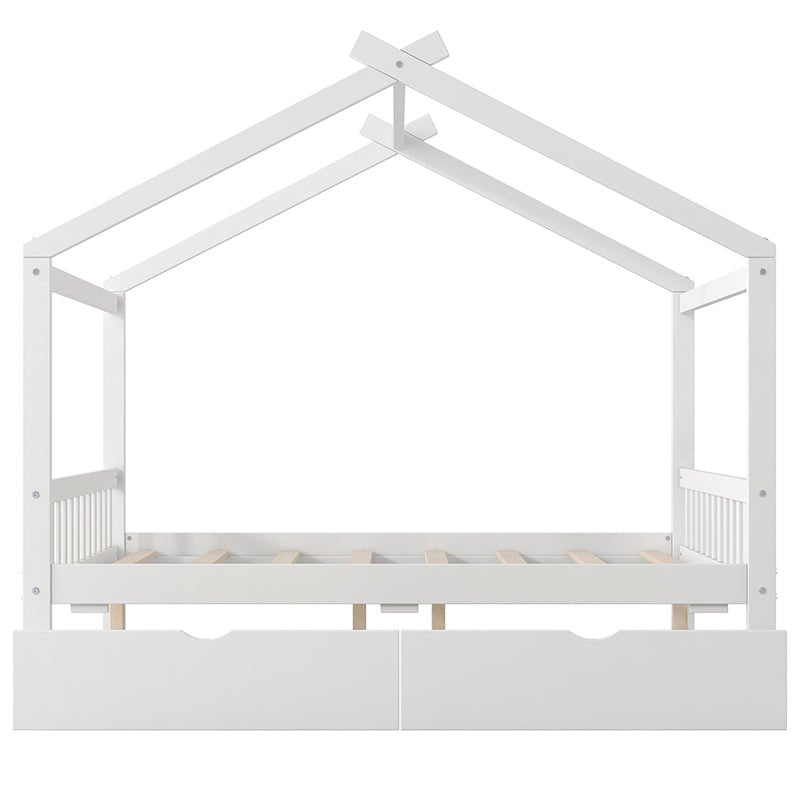 Bellemave® Full Size House Bed with Two Drawers,Headboard and Footboard - Bellemave