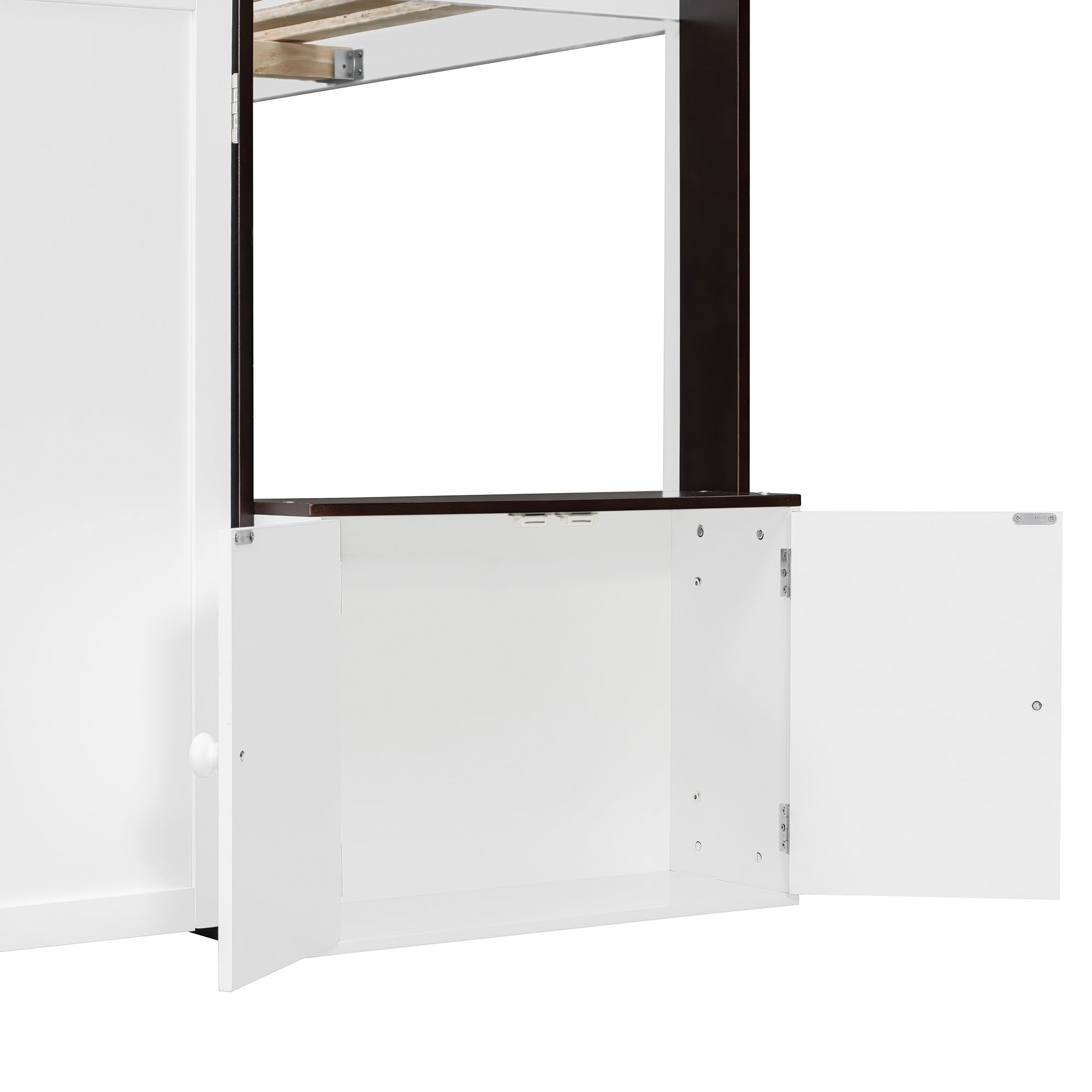 Bellemave® Full Size House Loft Bed with Storage Cabinet, 2 Doors & Play Zone - Bellemave