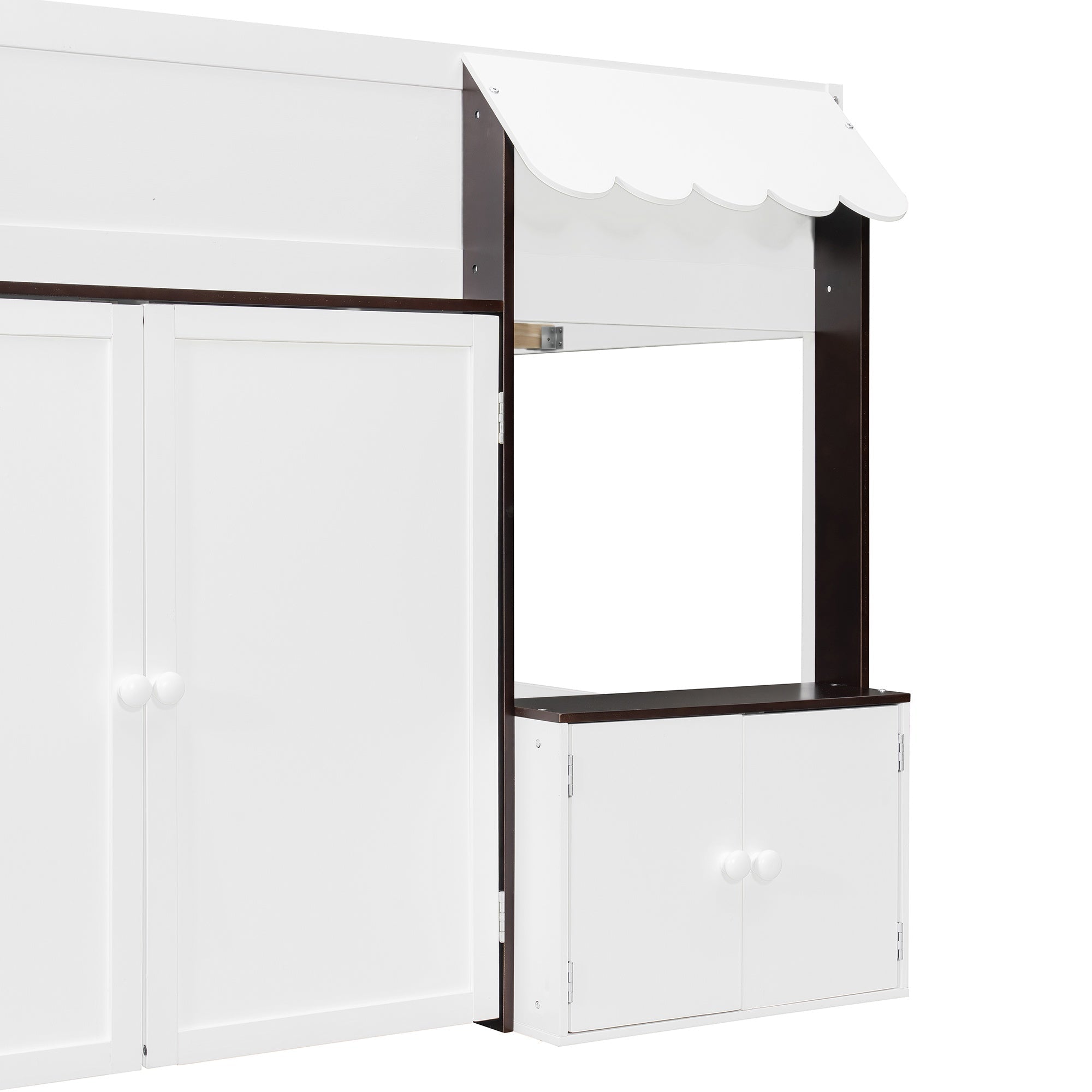 Bellemave® Full Size House Loft Bed with Storage Cabinet, 2 Doors & Play Zone - Bellemave