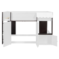 Bellemave® Full Size House Loft Bed with Storage Cabinet, 2 Doors & Play Zone - Bellemave