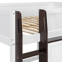 Bellemave® Full Size House Loft Bed with Storage Cabinet, 2 Doors & Play Zone - Bellemave