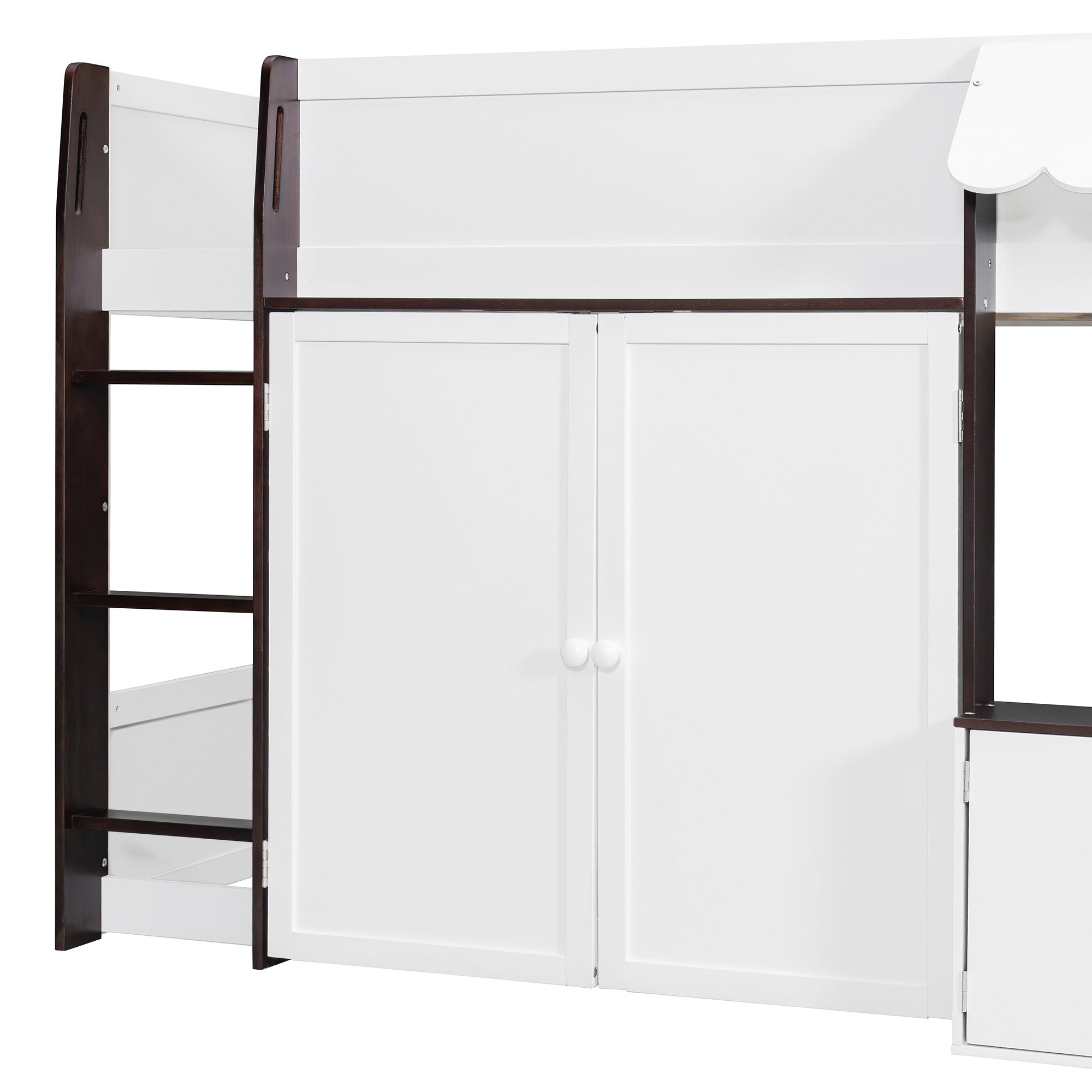 Bellemave® Full Size House Loft Bed with Storage Cabinet, 2 Doors & Play Zone - Bellemave