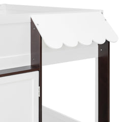 Bellemave® Full Size House Loft Bed with Storage Cabinet, 2 Doors & Play Zone - Bellemave