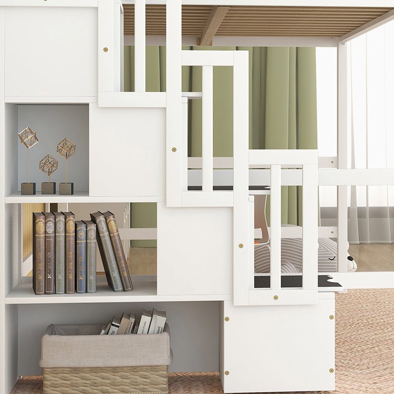 Bellemave® Full Size Loft Bed with Built - in Desk - Bellemave