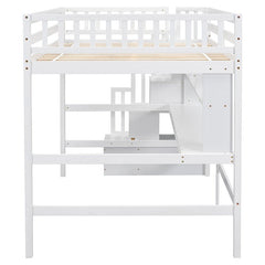 Bellemave® Full Size Loft Bed with Built - in Desk - Bellemave