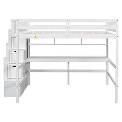 Bellemave® Full Size Loft Bed with Built - in Desk - Bellemave