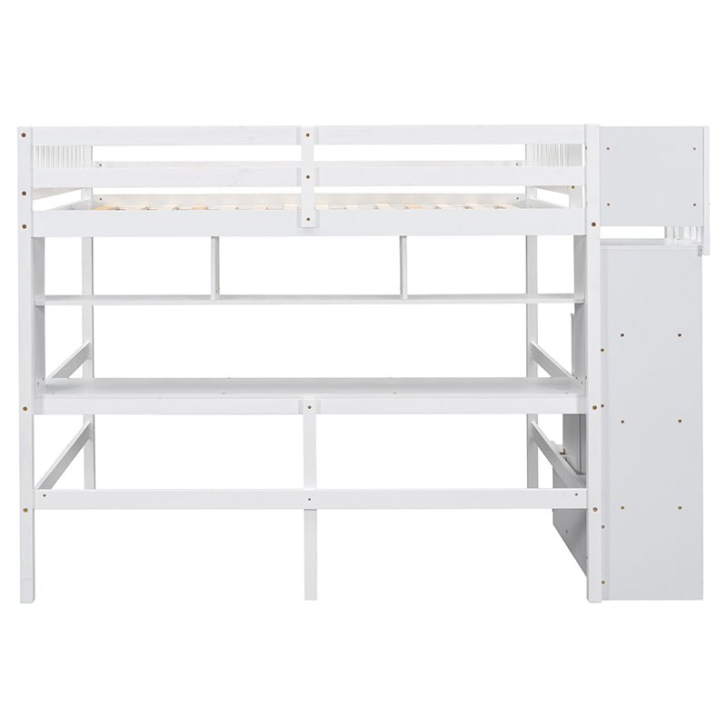 Bellemave® Full Size Loft Bed with Built - in Desk - Bellemave
