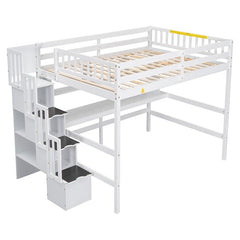 Bellemave® Full Size Loft Bed with Built - in Desk - Bellemave