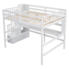 Bellemave® Full Size Loft Bed with Built - in Desk - Bellemave