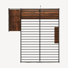 Bellemave® Full Size Loft Bed with Desk, Metal Loft Beds with LED Lights & Charging Station, Heavy Duty Metal Loft Bed Frame with Shelves, Safety Guard & Storage Stairs, No Box Spring Needed (Black) - Bellemave