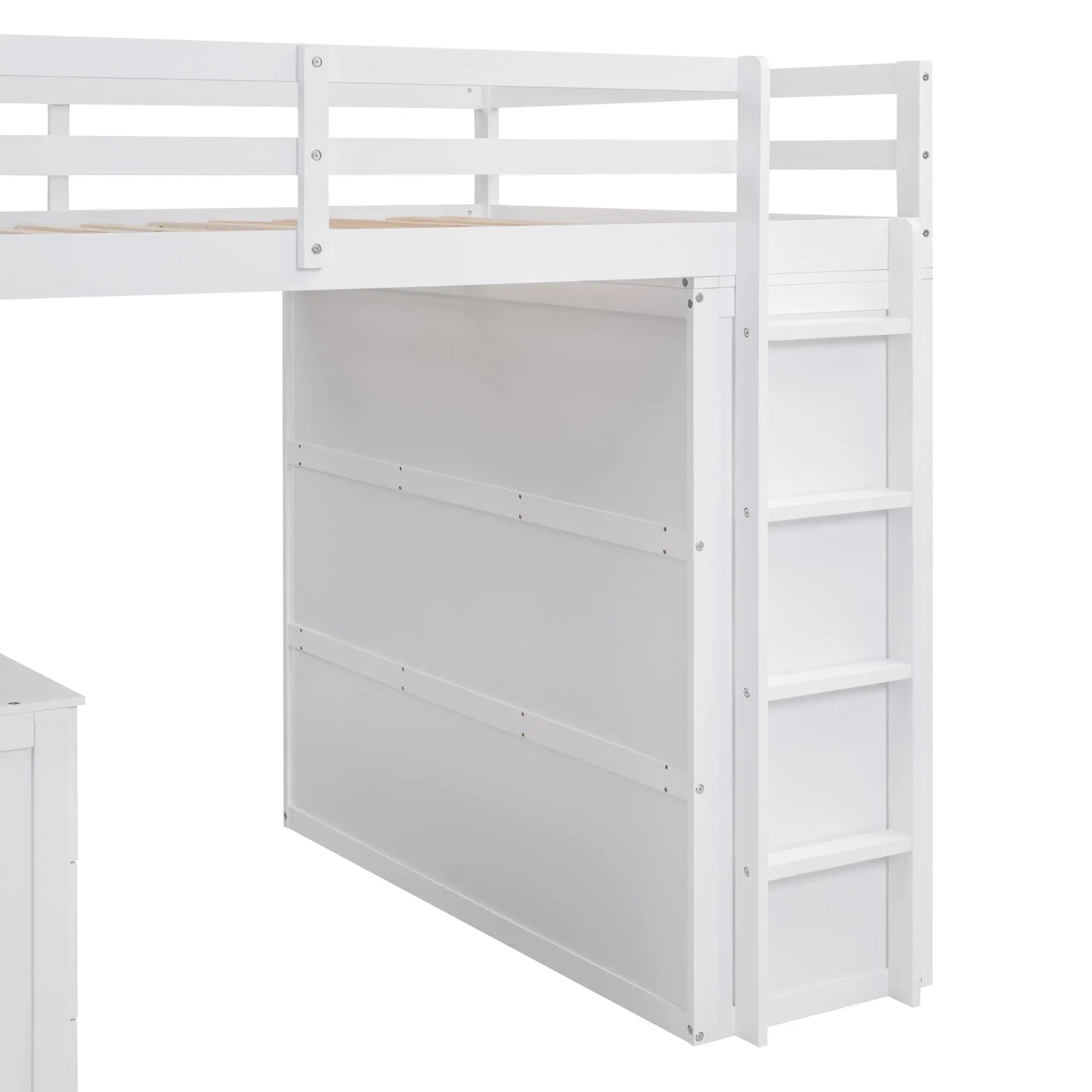 Bellemave® Full Size Loft Bed with Drawers,Desk and Wardrobe - Bellemave