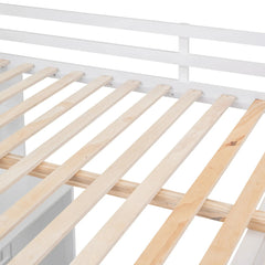 Bellemave® Full Size Loft Bed with Drawers,Desk and Wardrobe - Bellemave