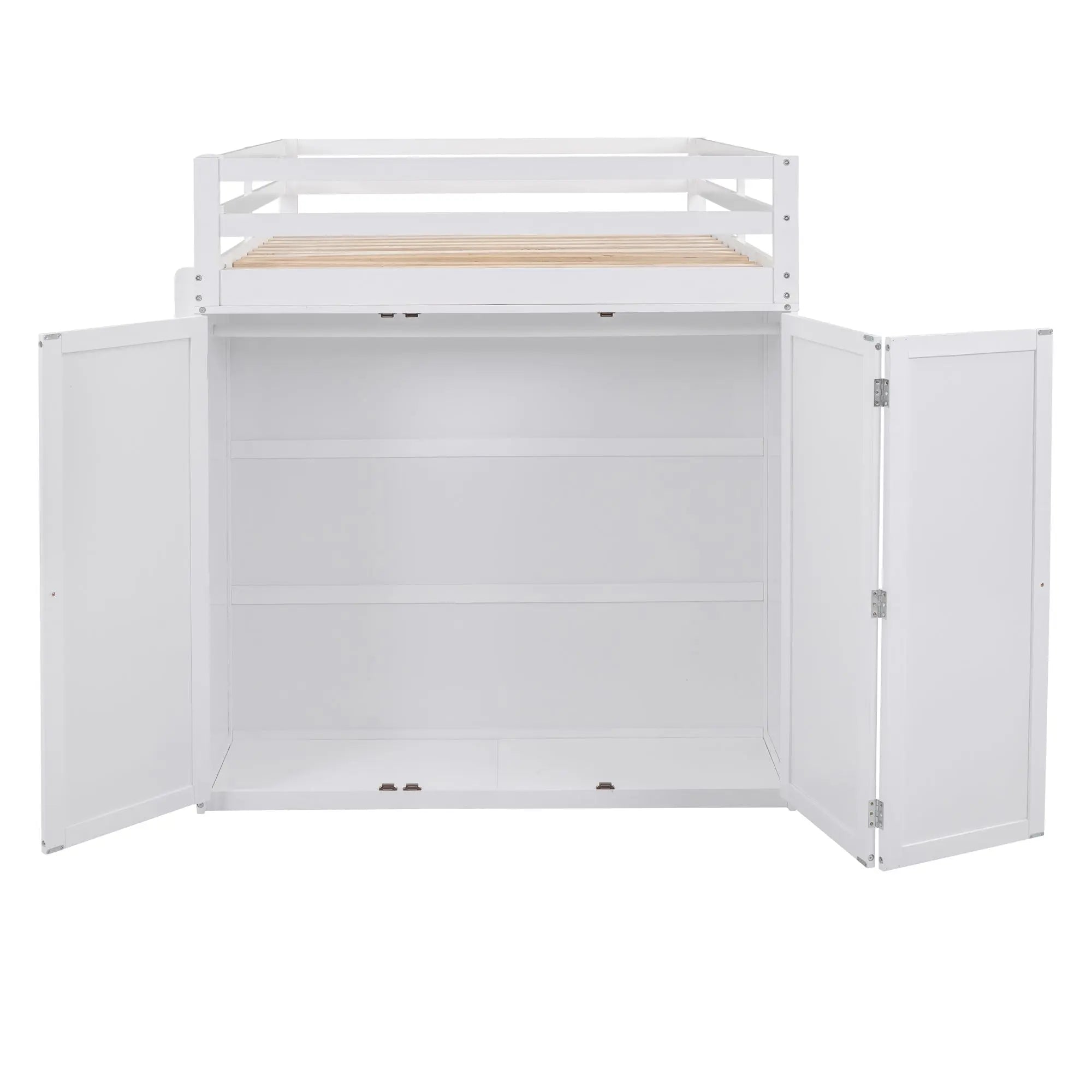 Bellemave® Full Size Loft Bed with Drawers,Desk and Wardrobe - Bellemave
