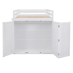 Bellemave® Full Size Loft Bed with Drawers,Desk and Wardrobe - Bellemave