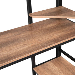 Bellemave® Full Size Loft Bed with Long Desk and Shelves - Bellemave
