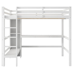 Bellemave® Full Size Loft Bed with Multifunction Shelves and Under - bed Desk - Bellemave