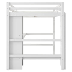 Bellemave® Full Size Loft Bed with Multifunction Shelves and Under - bed Desk - Bellemave