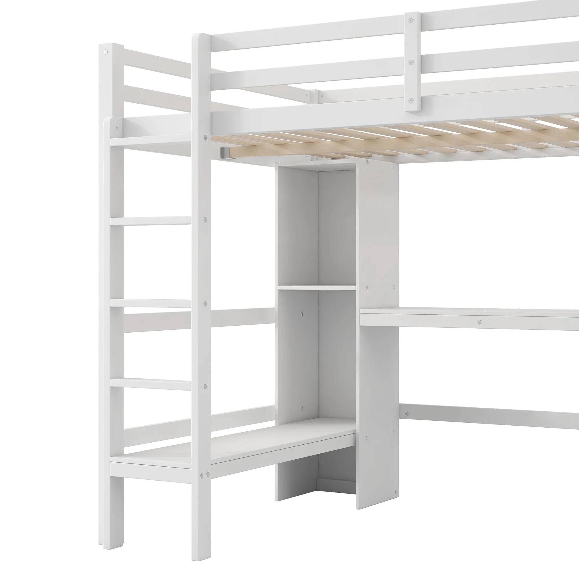 Bellemave® Full Size Loft Bed with Multifunction Shelves and Under - bed Desk - Bellemave