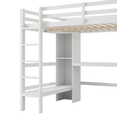 Bellemave® Full Size Loft Bed with Multifunction Shelves and Under - bed Desk - Bellemave