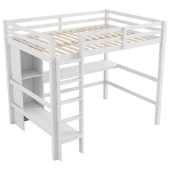 Bellemave® Full Size Loft Bed with Multifunction Shelves and Under - bed Desk - Bellemave