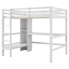 Bellemave® Full Size Loft Bed with Multifunction Shelves and Under - bed Desk - Bellemave