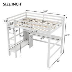 Bellemave® Full Size Loft Bed with Multifunction Shelves and Under - bed Desk - Bellemave