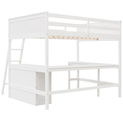 Bellemave® Full Size Loft Bed with Shelves and Desk - Bellemave
