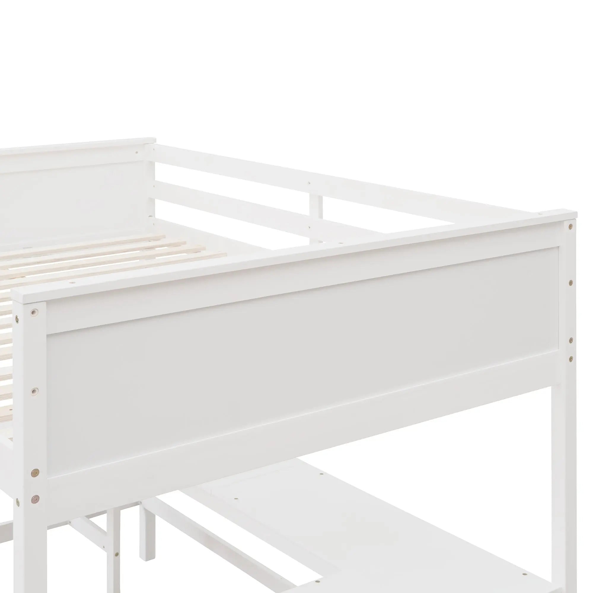 Bellemave® Full Size Loft Bed with Shelves and Desk - Bellemave