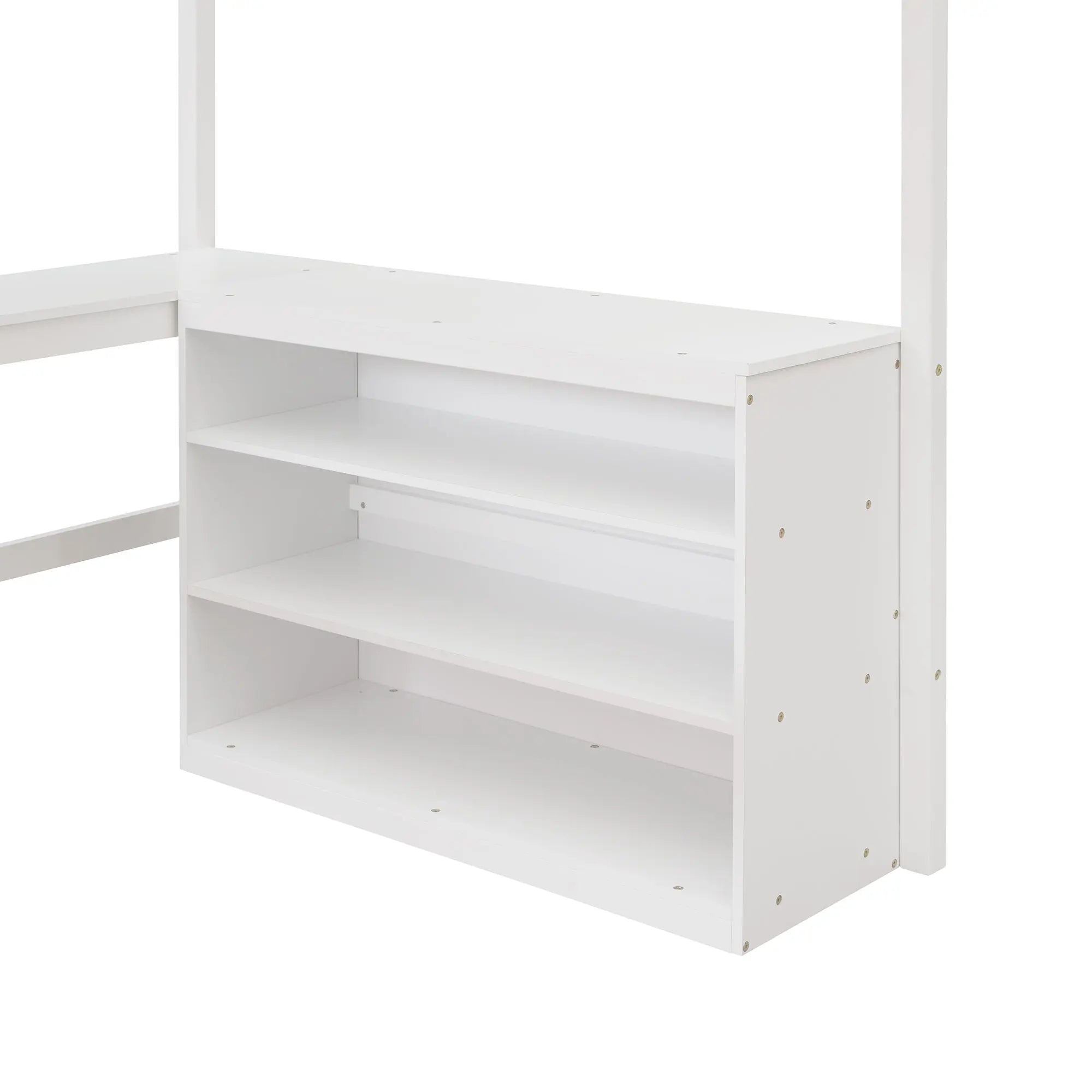 Bellemave® Full Size Loft Bed with Shelves and Desk - Bellemave