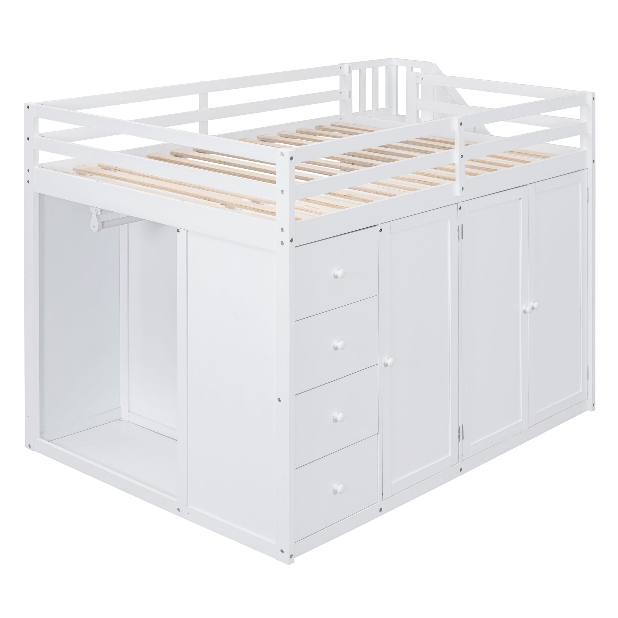 Bellemave® Full Size Loft Bed with Stairs and Storage - Bellemave