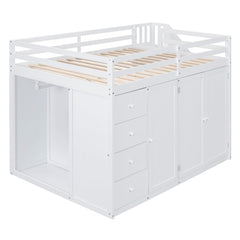 Bellemave® Full Size Loft Bed with Stairs and Storage - Bellemave