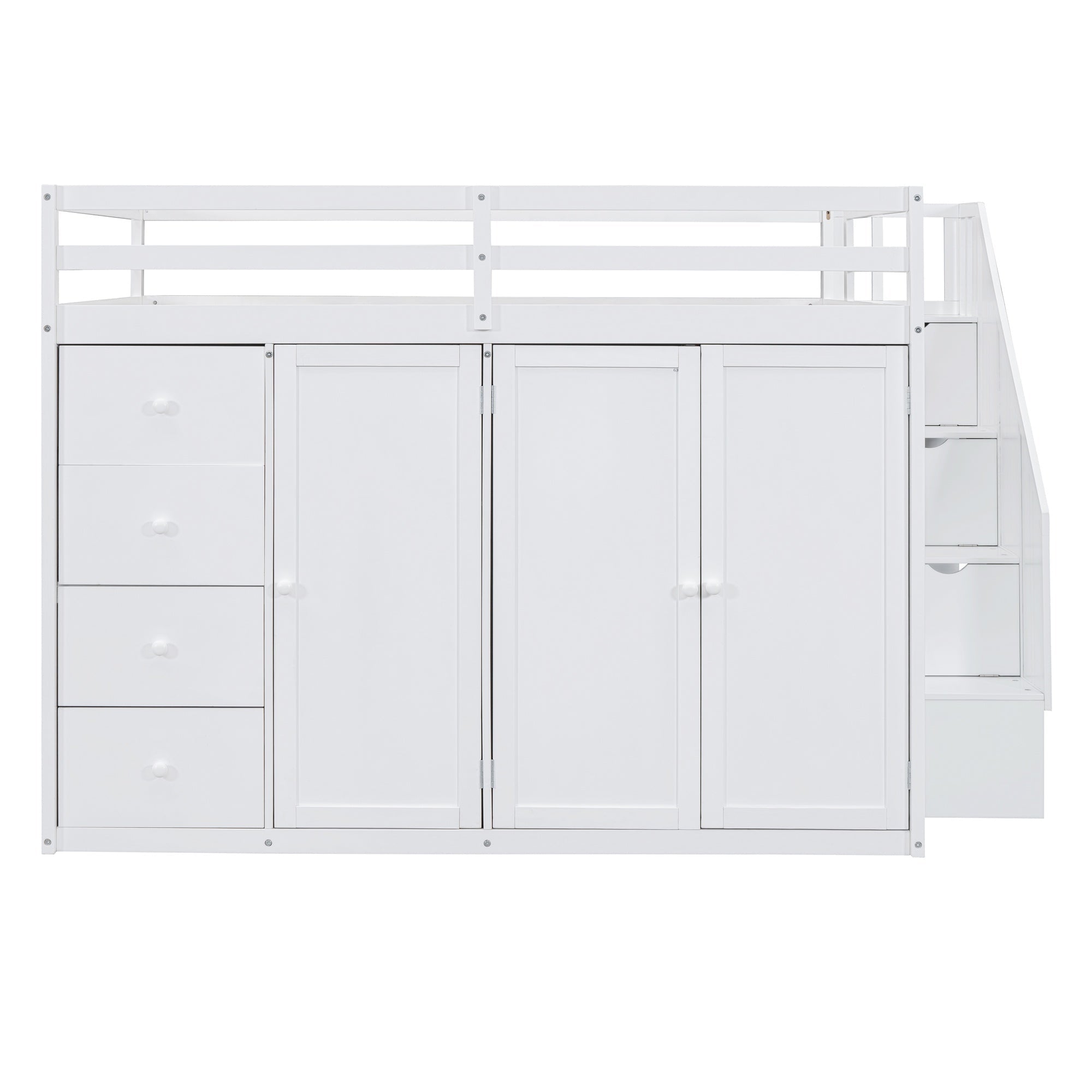 Bellemave® Full Size Loft Bed with Stairs and Storage - Bellemave