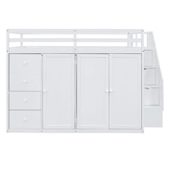 Bellemave® Full Size Loft Bed with Stairs and Storage - Bellemave