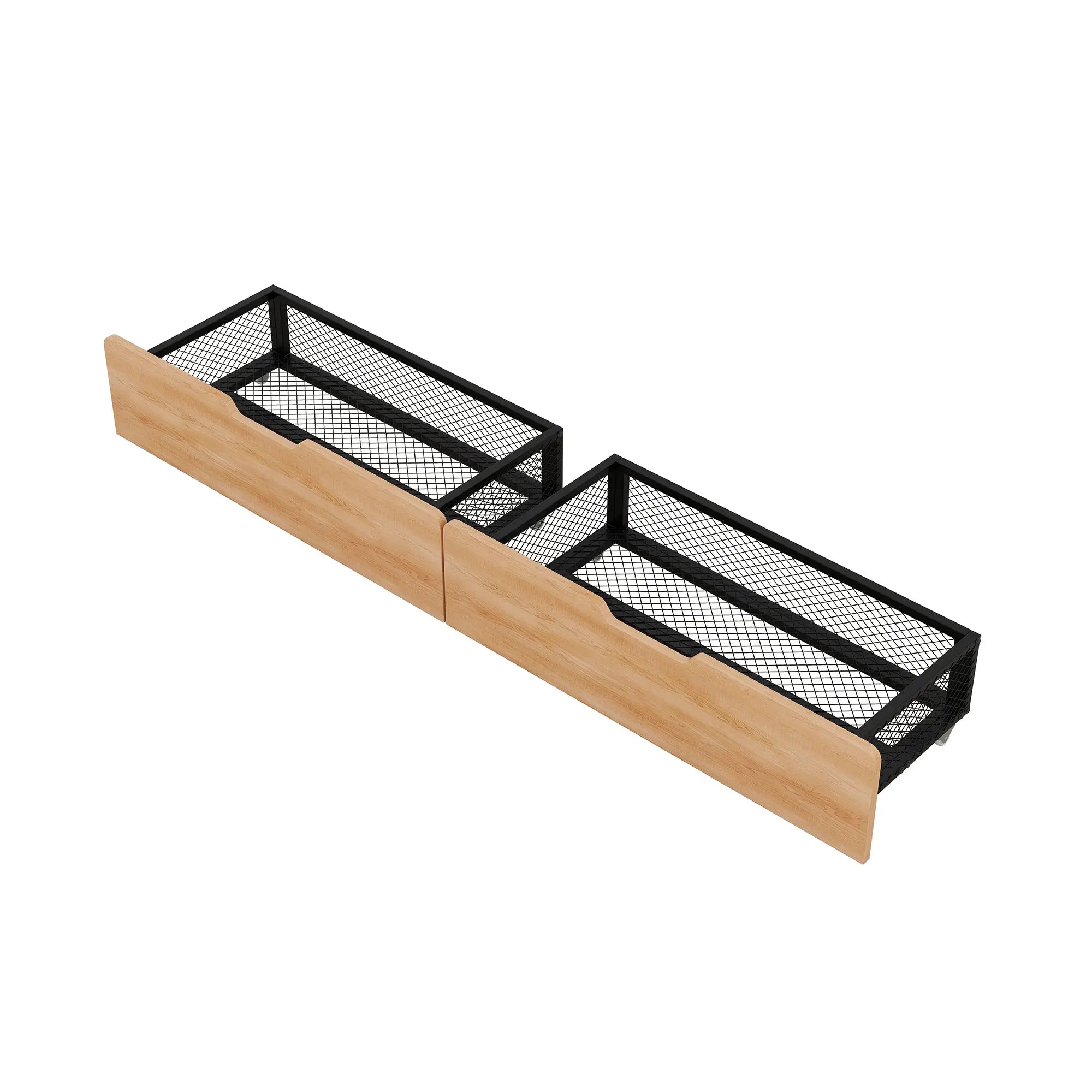 Bellemave® Full Size Metal Convertible Bunk Bed with 2 Drawers - Bellemave