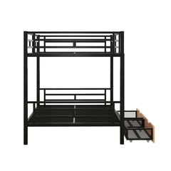 Bellemave® Full Size Metal Convertible Bunk Bed with 2 Drawers - Bellemave