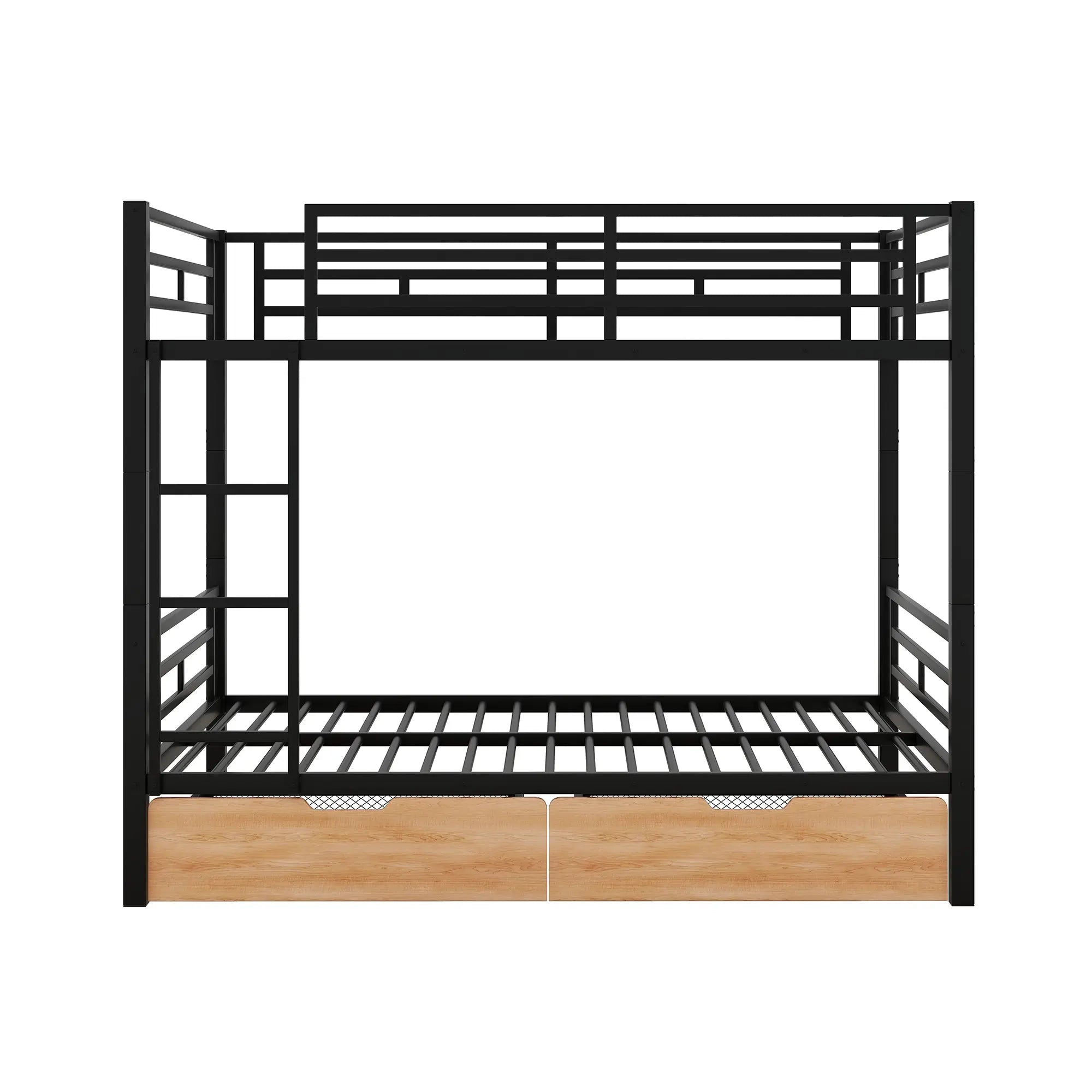 Bellemave® Full Size Metal Convertible Bunk Bed with 2 Drawers - Bellemave