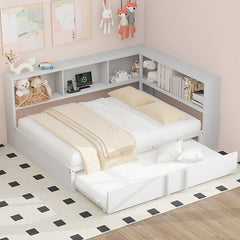 Bellemave® Full Size Metal Daybed with Trundle, Storage Cabinets and USB Ports - Bellemave