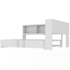 Bellemave® Full Size Metal Daybed with Trundle, Storage Cabinets and USB Ports - Bellemave