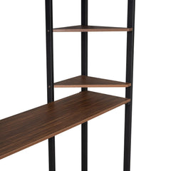 Bellemave® Full Size Metal Loft Bed with 2 Shelves and Desk - Bellemave