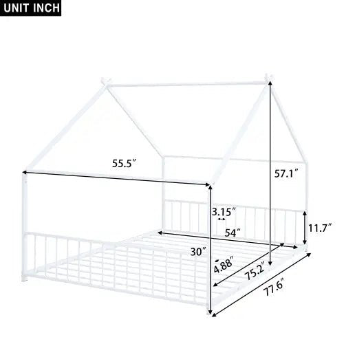 Bellemave® Full Size Metal Montessori House Bed - Bellemave