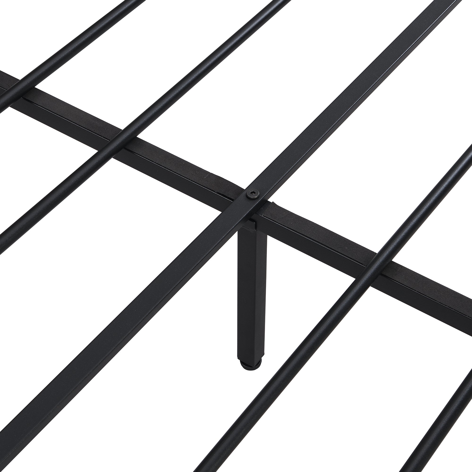 Bellemave® Full Size Metal Platform Bed Frame with Wooden Headboard and Footboard with USB LINER - Bellemave