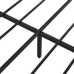 Bellemave® Full Size Metal Platform Bed Frame with Wooden Headboard and Footboard with USB LINER - Bellemave