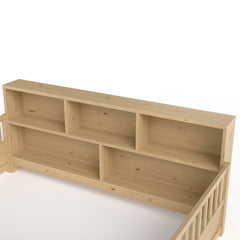 Bellemave® Full Size Montessori Floor Bed with Bookcase, Full Floor Bed with High Fence and Storage Shelves for Girls, Boys, White - Bellemave