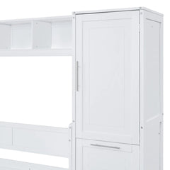 Bellemave® Full Size Murphy Bed Wall Bed with Closet and Drawers - Bellemave