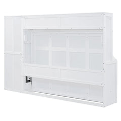 Bellemave® Full Size Murphy Bed Wall Bed with Closet and Drawers - Bellemave